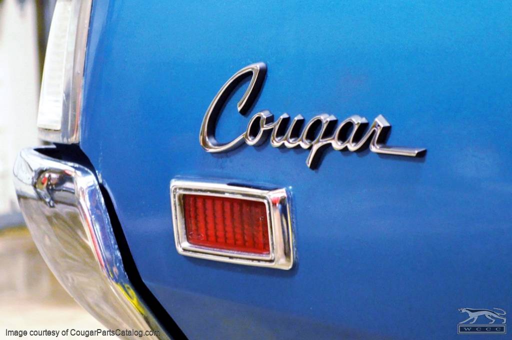 Emblem - Quarter Panel - COUGAR Script - Repro ~ 1969 - 1970 Mercury Cougar - 11664