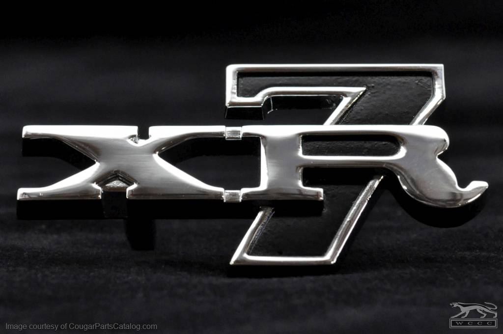 Emblem - XR7 - C Pillar / Trunk - EACH - Repro ~ 1967 - 1968 / 1971 - 1973 Mercury Cougar - 31271