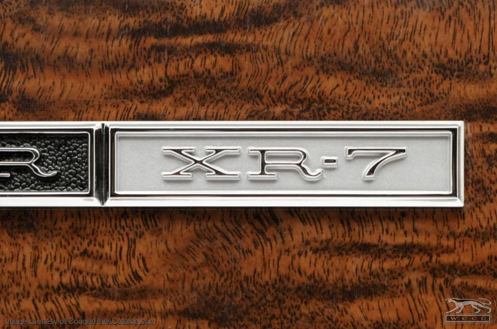 Dash Panel Emblem - XR7 - Chrome - Repro ~ 1967 - 1968 Mercury Cougar - 10985