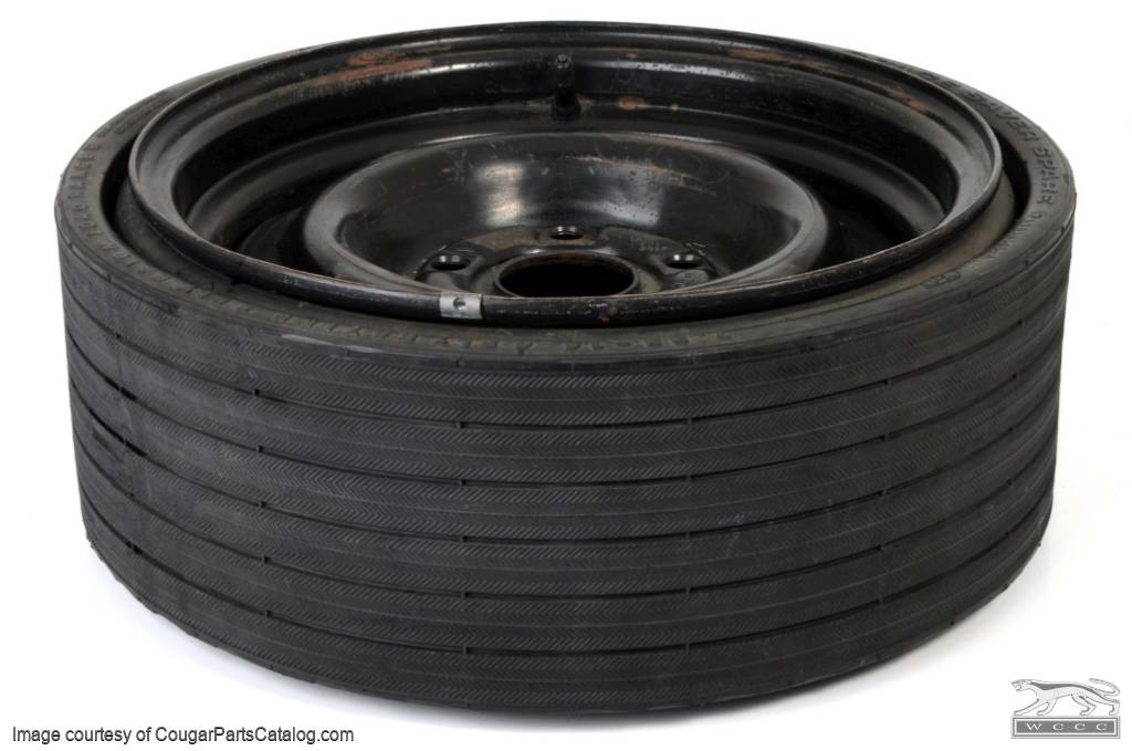 Spare Tire - Collapsible / Space Saver - 7.35 x 14 - Used ~ 1968 - 1969 Mercury Cougar / 1968 - 1969 Ford Mustang - 11010