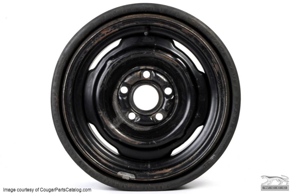 Spare Tire - Collapsible / Space Saver - 7.35 x 14 - Used ~ 1968 - 1969 Mercury Cougar / 1968 - 1969 Ford Mustang - 11010