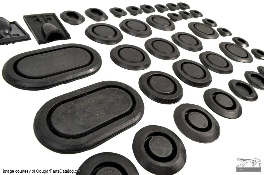 Plug Kit - Complete Kit - Rubber - Set of 38 - Repro ~ 1968 Mercury Cougar / 1968 Ford Mustang - 26236