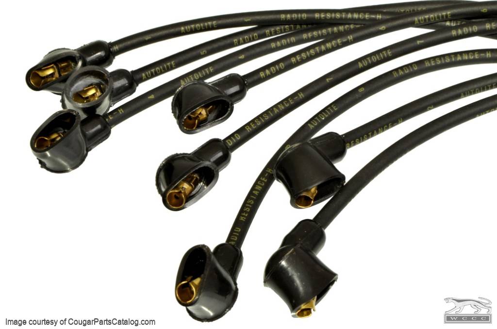 Spark Plug Wire Set - 390 - 7mm - w/o Smog - CONCOURS CORRECT - Repro ~ 1967 Mercury Cougar - 1967 Ford Mustang - 10559