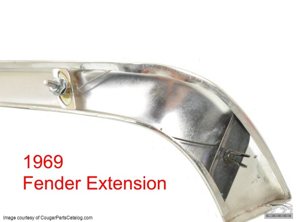 Clip - Moulding / Trim - Fender Extension / Quarter Extension - Large - EACH - Repro ~ 1967 - 1969 Mercury Cougar - 10542