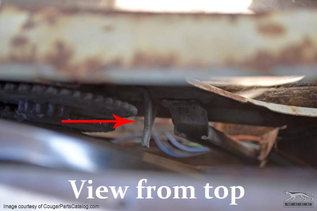 Stop Bracket - Quarter Window Regulator Arm - Repro ~ 1967 - 1968 Mercury Cougar / 1965 - 1968 Ford Mustang - 32910