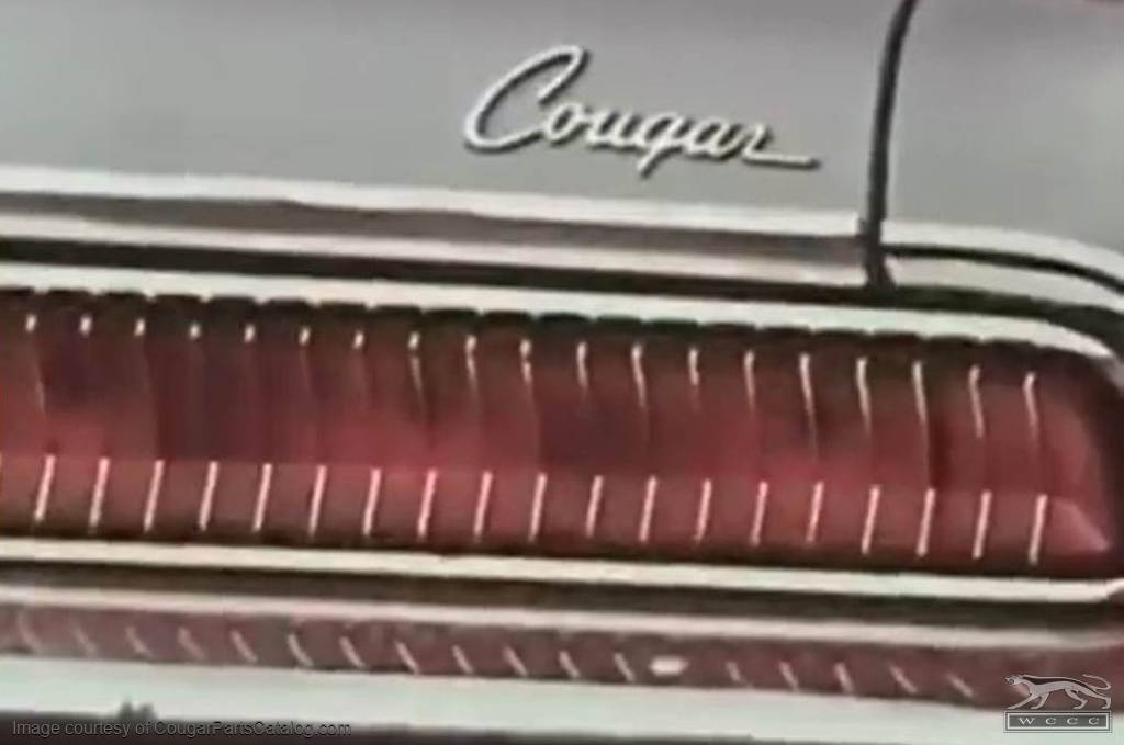 Emblem - Rear Deck / Trunk Lid - COUGAR Script - Repro ~ 1969 - 1973 Mercury Cougar - 11652