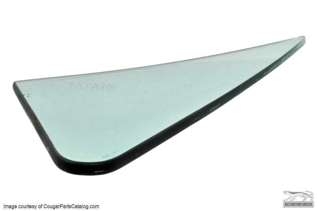 Door Vent Glass - TINT - Driver Side - Grade A - Used ~ 1967 - 1968 Mercury Cougar / 1965 - 1968 Ford Mustang - 12043