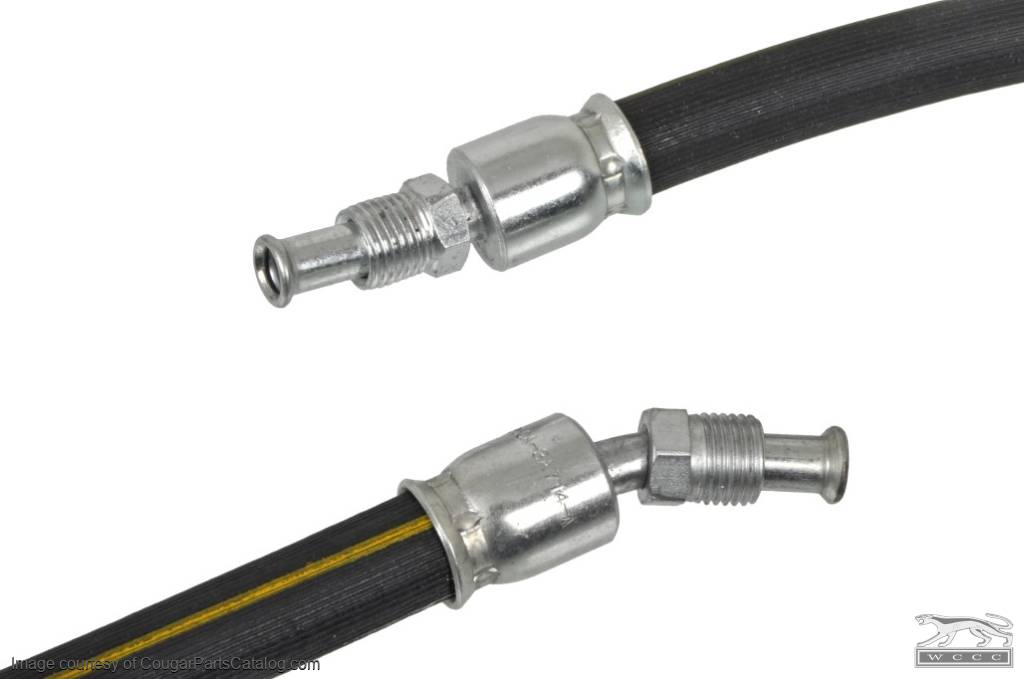 Power Steering Hose - Valve to Cylinder - Concours Correct - Pair - Repro ~ 1967 - 1969 Mercury Cougar / 1967 - 1969 Ford Mustang - 12214