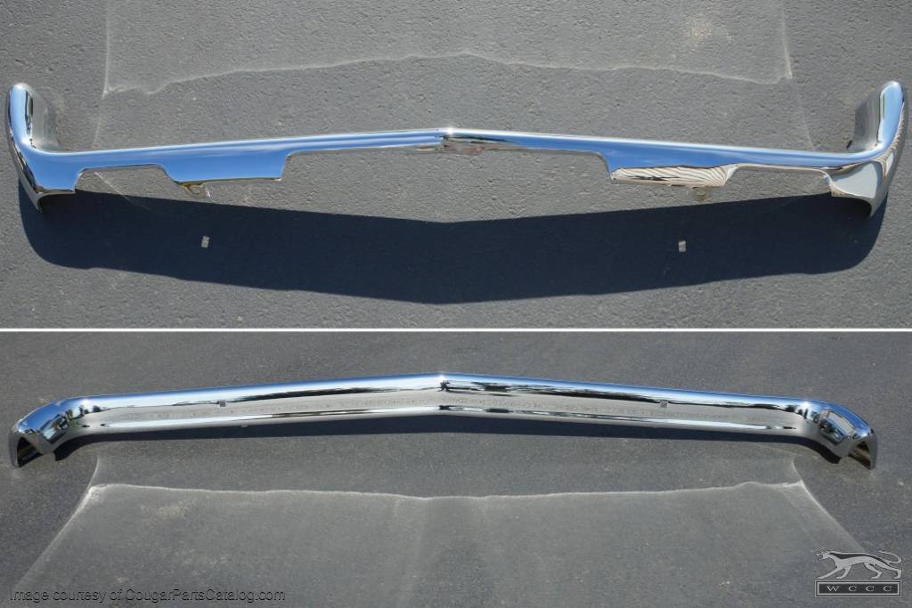 Bumper - Front - WITHOUT Bumper Guard Holes - PRE-PAY CORE CHARGE - Restored ~ 1971 - 1972 Mercury Cougar - 42513