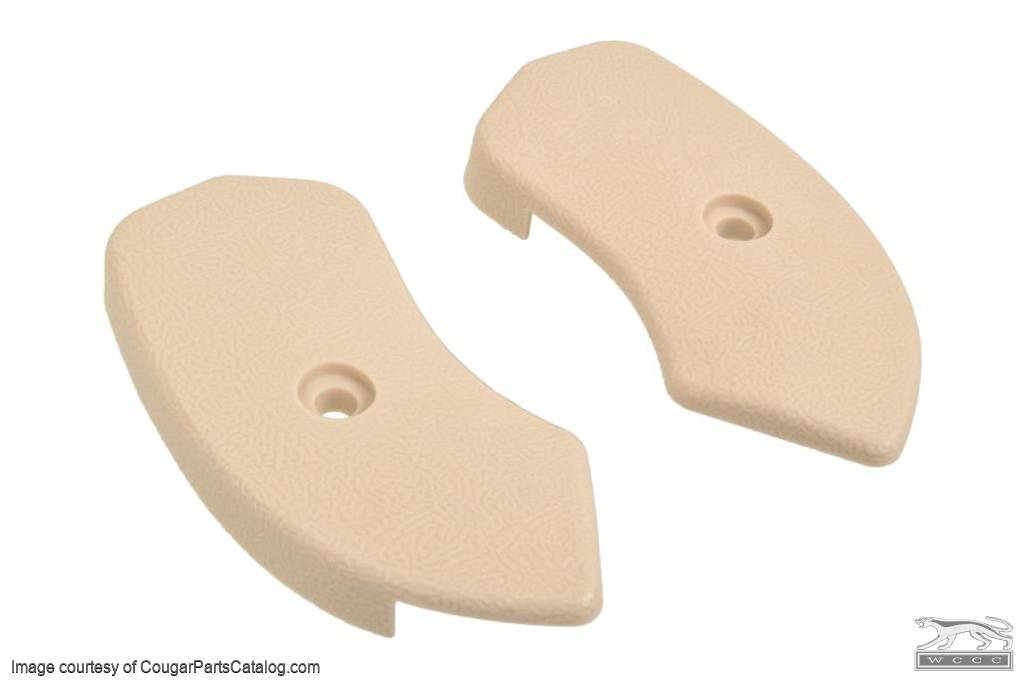 Seat Hinge - Covers - Neutral - PAIR - Repro ~ 1967 Mercury Cougar - 1967 Ford Mustang - 13877