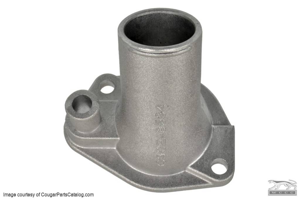 Thermostat Housing - 289 / 302 / 351W - NATURAL FINISH - Repro ~ 1967 - 1970 Mercury Cougar / 1965 - 1973 Ford Mustang - 14017