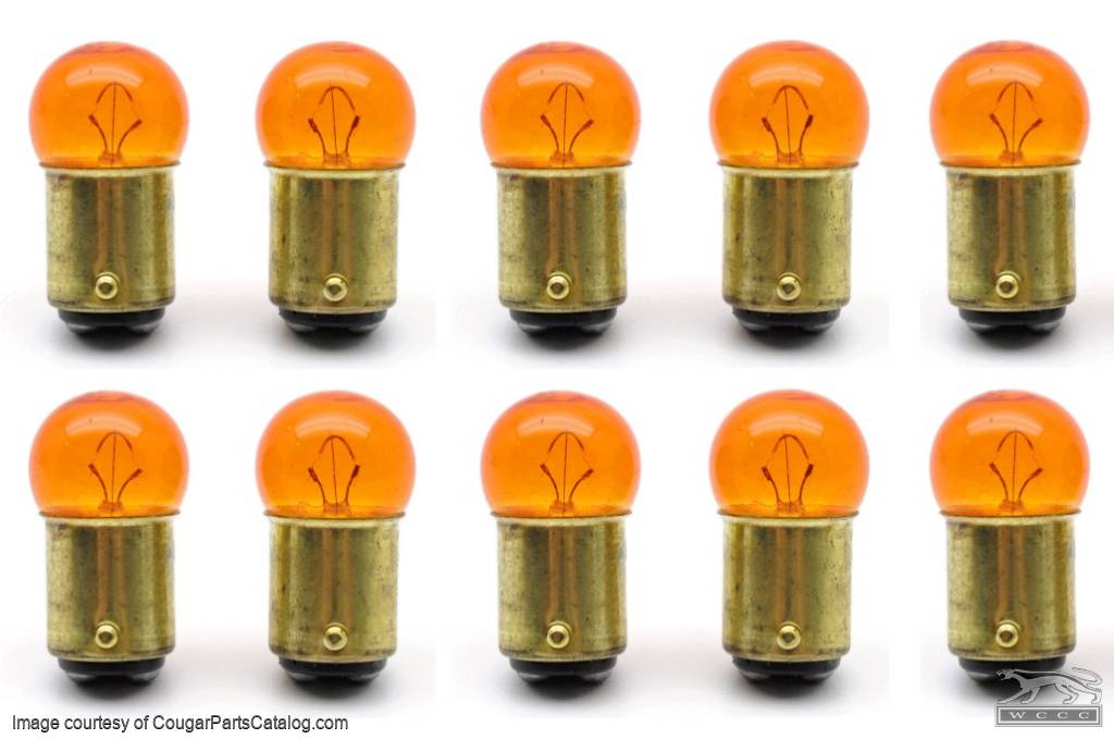 Bulbs - 1178A - Side Marker - Amber - Pack of 10 - Repro ~ 1968 Mercury Cougar - 14124
