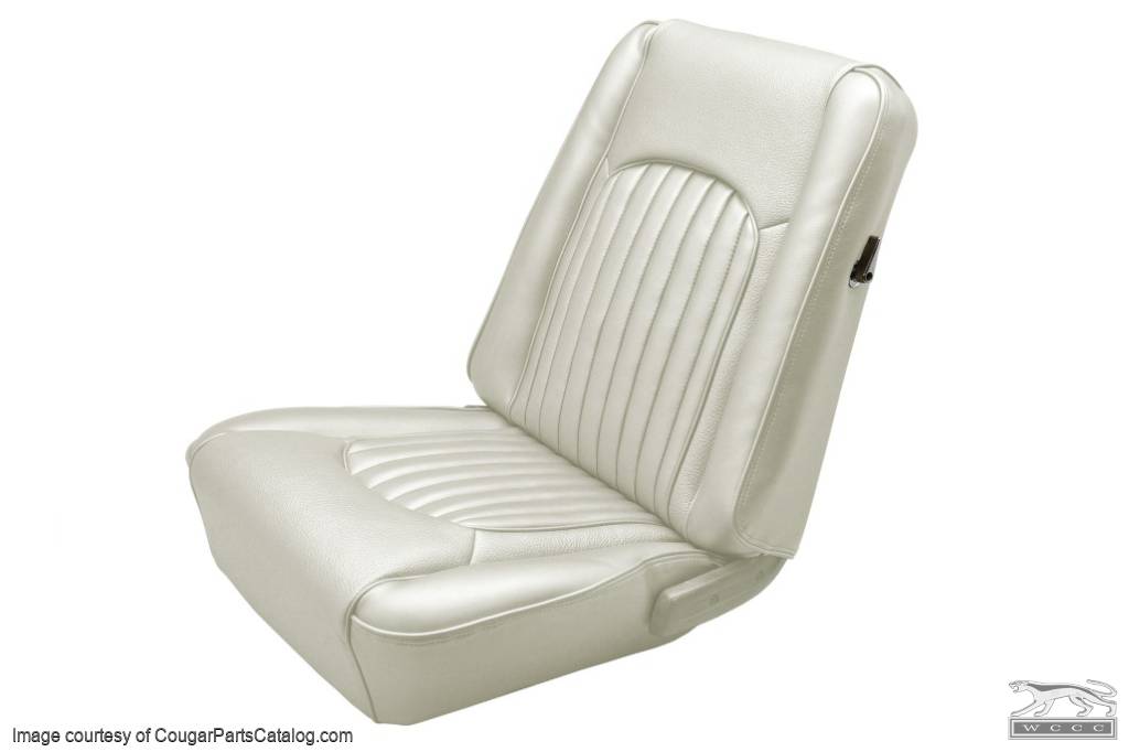Interior Seat Upholstery - Leather - XR7 - PARCHMENT / OFF-WHITE - Complete Kit - Repro ~ 1968 Mercury Cougar - 10763