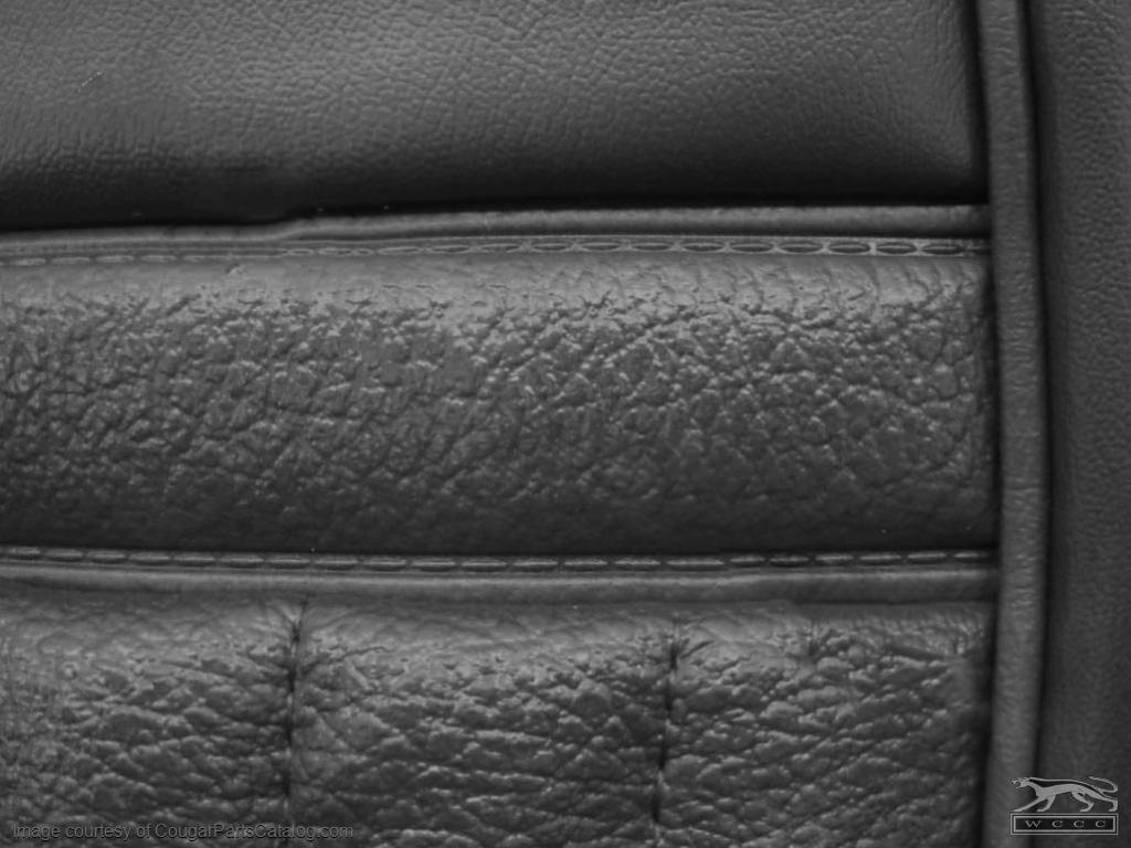Interior Seat Upholstery - Vinyl - Decor - Coupe - BLACK - Rear Seat - Repro ~ 1969 Mercury Cougar - 14811