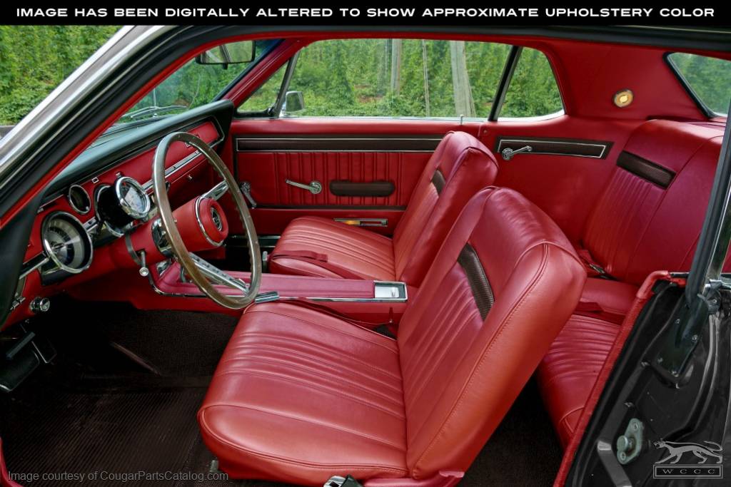 Interior Seat Upholstery - Vinyl - Standard / Decor - RED - Complete Kit - Repro ~ 1967 Mercury Cougar - 15203