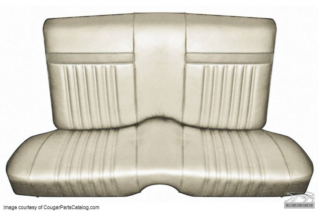 Interior Upholstery - Vinyl - Standard / Decor - PARCHMENT / OFF-WHITE - Front Bench - Complete Set - Repro ~ 1967 Mercury Cougar - 15184