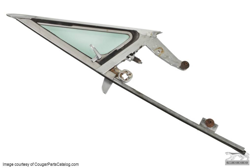 Door Vent Window Assembly - Grade B - Driver Side - Tinted Glass - Used ~ 1967 Mercury Cougar / 1967 Ford Mustang - 15593