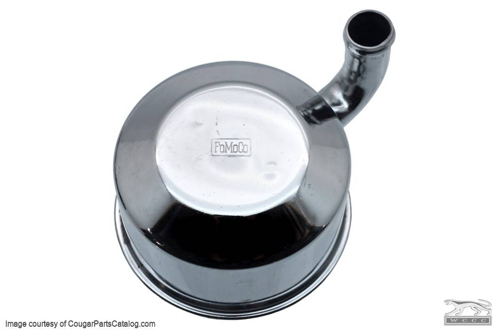 Oil Cap - Push On Chrome - California Emissions - Used ~ 1967 Mercury Cougar / 1967 Ford Mustang - 16204