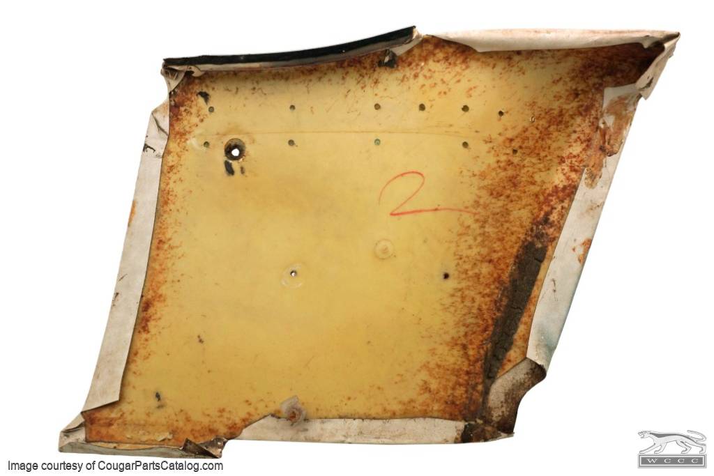 Rear Interior Panel - XR7 - PARCHMENT / OFF-WHITE - Driver Side - Used ~ 1967 - 1968 Mercury Cougar - 19274