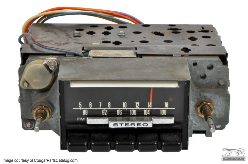 Radio - AM-FM Stereo - Functional - Used ~ 1969 Mercury Cougar / 1969 Ford Mustang - 19341
