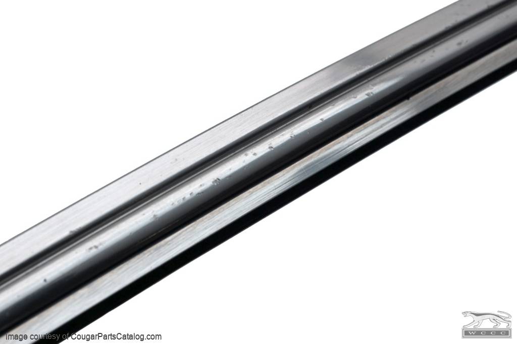 Moulding / Trim - Vertical Door Glass To Quarter Glass - Passenger Side - Grade B - Used ~ 1969 Mercury Cougar / 1969 Ford Mustang - 19494