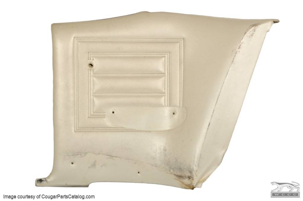 Rear Interior Panel - Decor - WHITE - Passenger Side - Used ~ 1970 Mercury Cougar - 19552