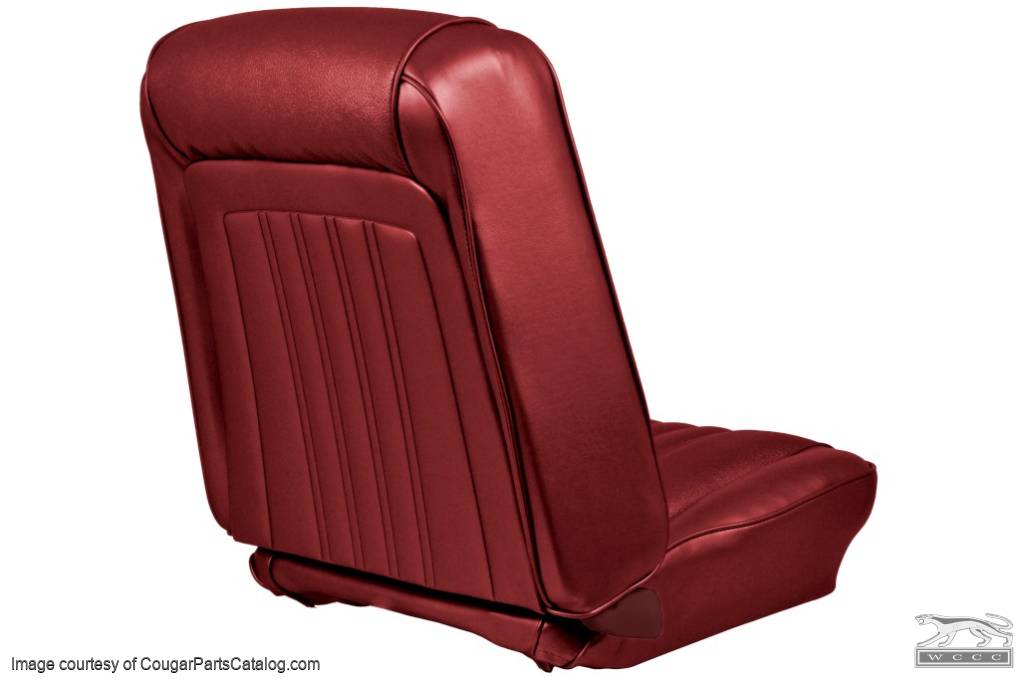Interior Upholstery - Vinyl - Decor - DARK RED - Front Set - Repro ~ 1968 Mercury Cougar - 14646