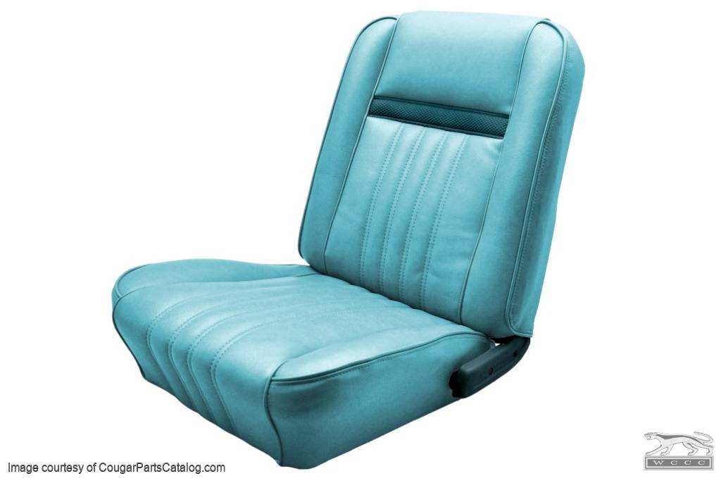 Interior Seat Upholstery - Vinyl - Standard / Decor - AQUA - Complete Kit - Repro ~ 1967 Mercury Cougar - 15212