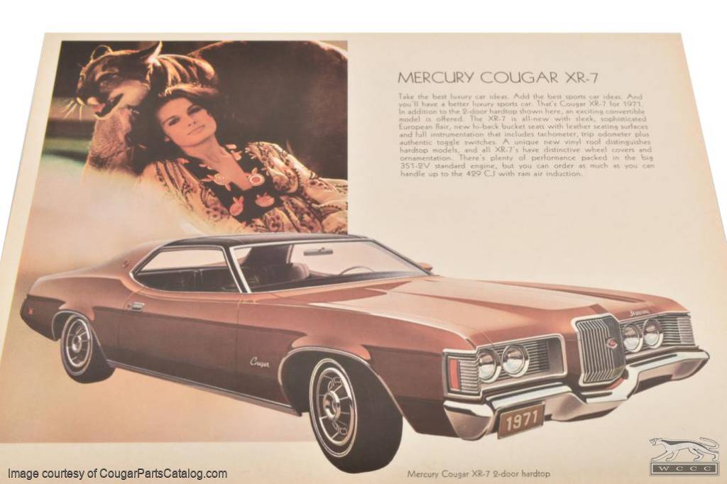 Promo Guide - Full Line - NOS ~ 1971 Mercury Cougar - 20481