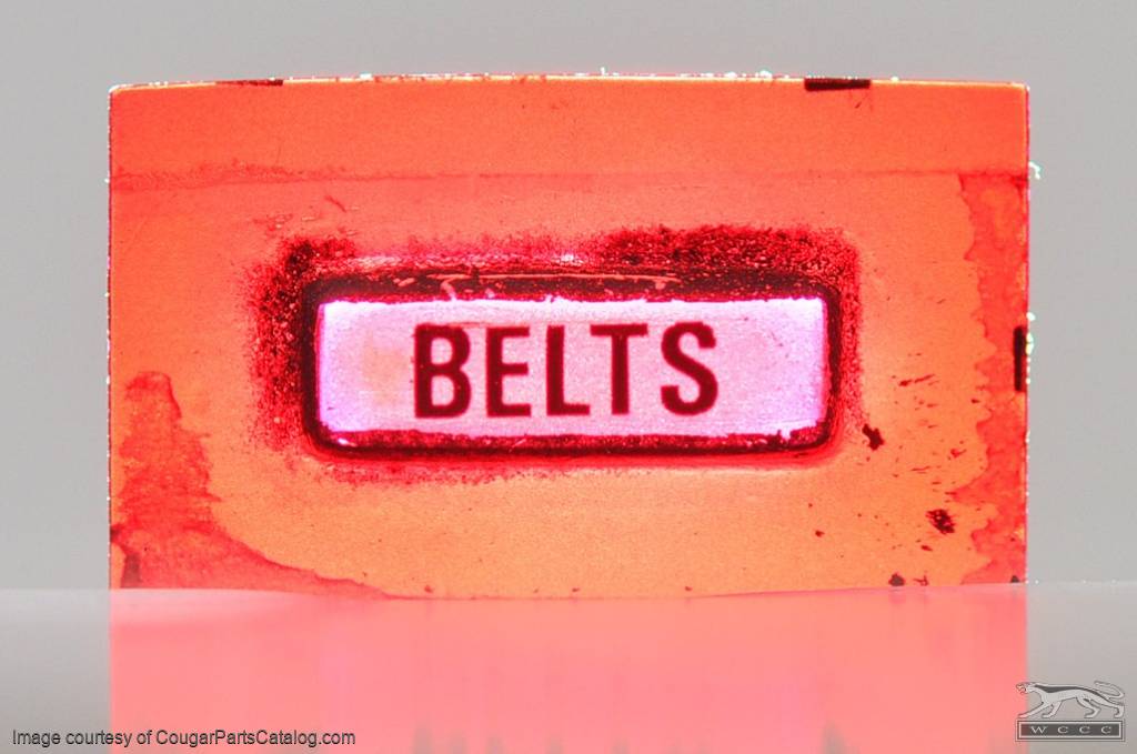Lens - Belt indicator - Tape In - Dash - RED - Used ~ 1967 Mercury Cougar - 21-0058