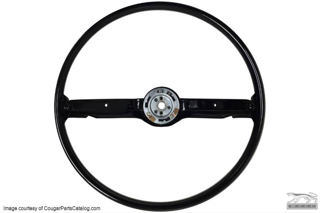 Steering Wheel - Standard - BLACK - Repro ~ 1968 - 1969 Mercury Cougar / 1968 - 1969 Ford Mustang - 23544