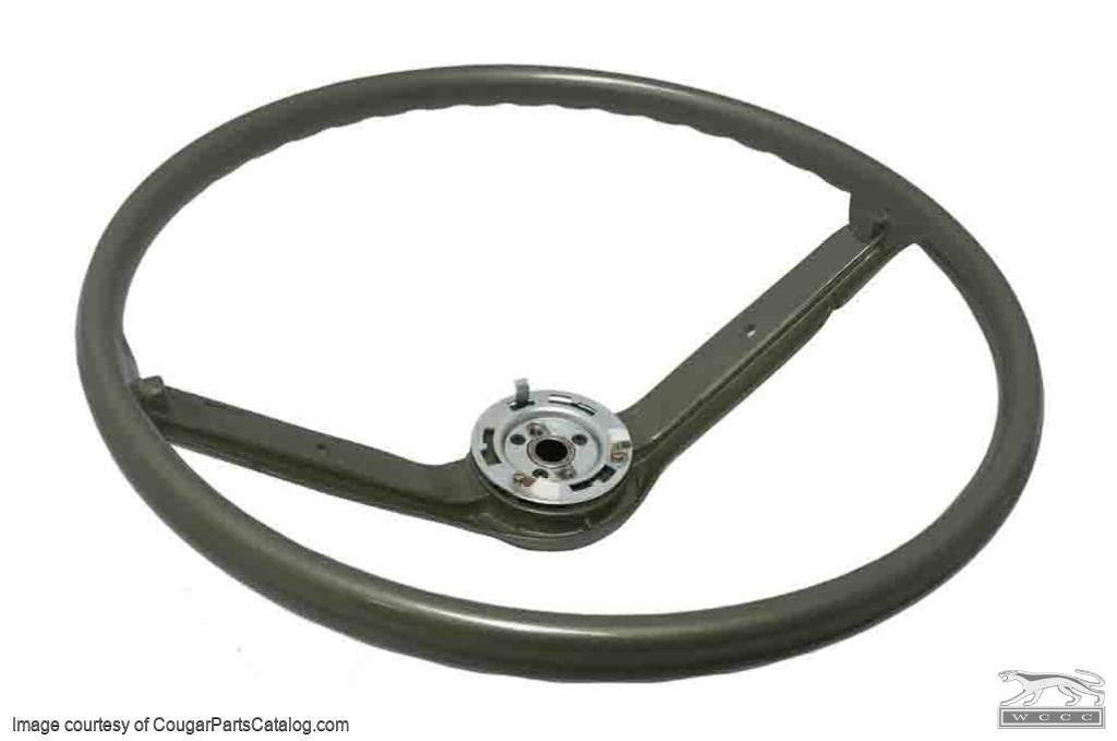 Steering Wheel - Standard - DARK IVY GOLD / DARK GREEN - Repro ~ 1968 - 1969 Mercury Cougar / 1968 - 1969 Ford Mustang - 23546