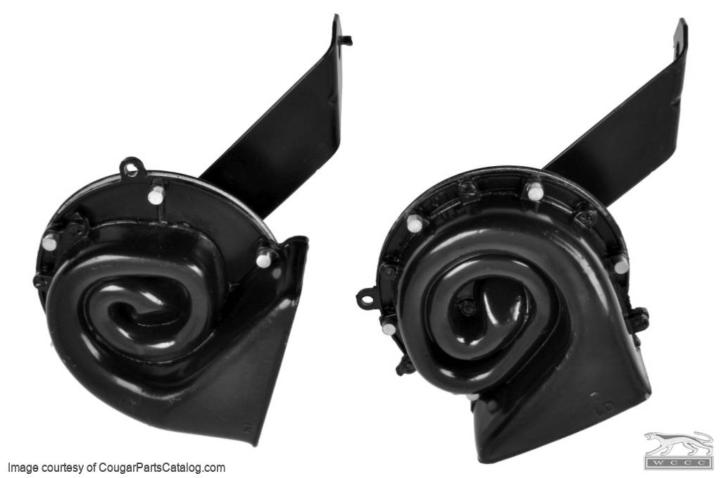 1969-1970 Ford Mustang Horn Set – High & Low Note Pair, OEM Spec, LH/RH