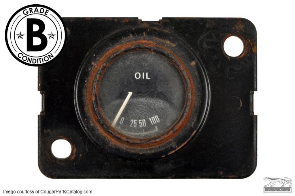 Gauge - Oil Pressure - XR7 - Grade B - Used ~ 1967 - 1968 Mercury Cougar - 21-1032