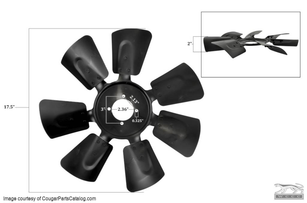 Cooling Fan - Radiator - Clutch Style - 7 Blade - 351 - w/ A/C - Used ~ 1969 Mercury Cougar - 24690