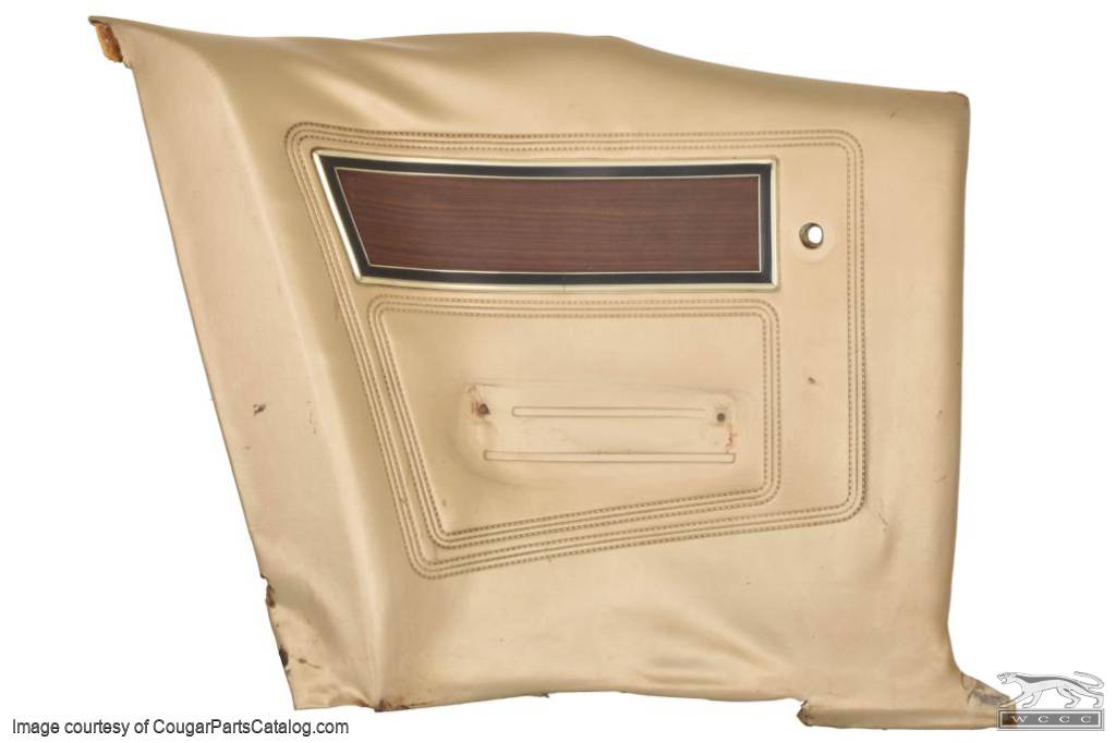 Rear Interior Panel - Decor - NUGGET GOLD - Driver Side - Used ~ 1969 Mercury Cougar - 27097