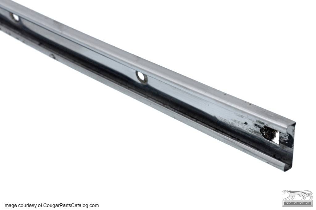 Weatherstrip Retainer - Door Glass to Roof - Driver Side - Stainless Steel - Used ~ 1969 - 1970 Mercury Cougar - 27474