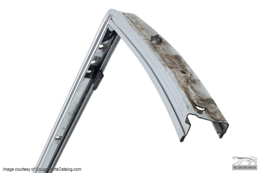 Weatherstrip Retainer - Door Glass to Roof - Driver Side - Used ~ 1971 - 1973 Mercury Cougar / 1971 - 1973 Ford Mustang - 27476