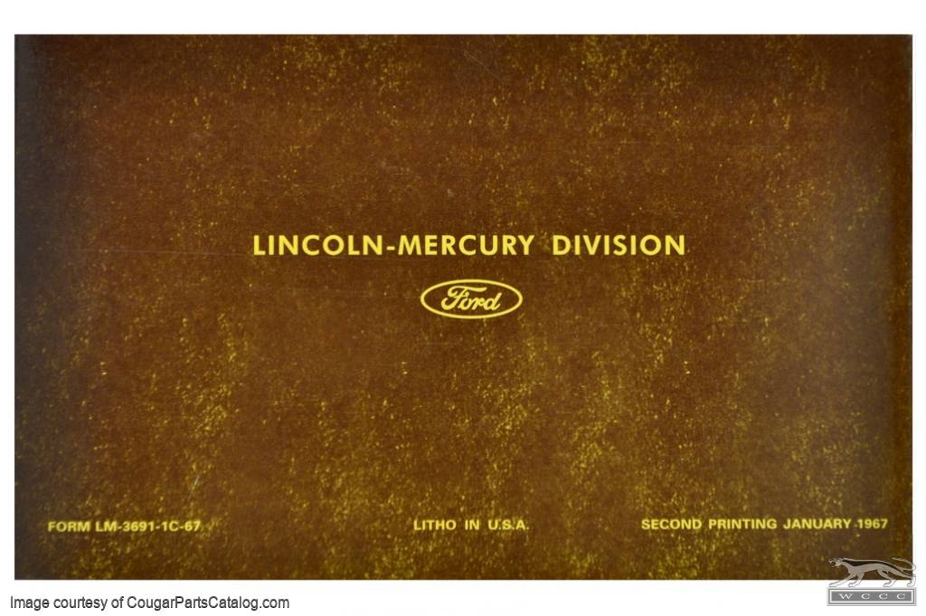 Owners Manual - Repro ~ 1967 Mercury Cougar - 15532