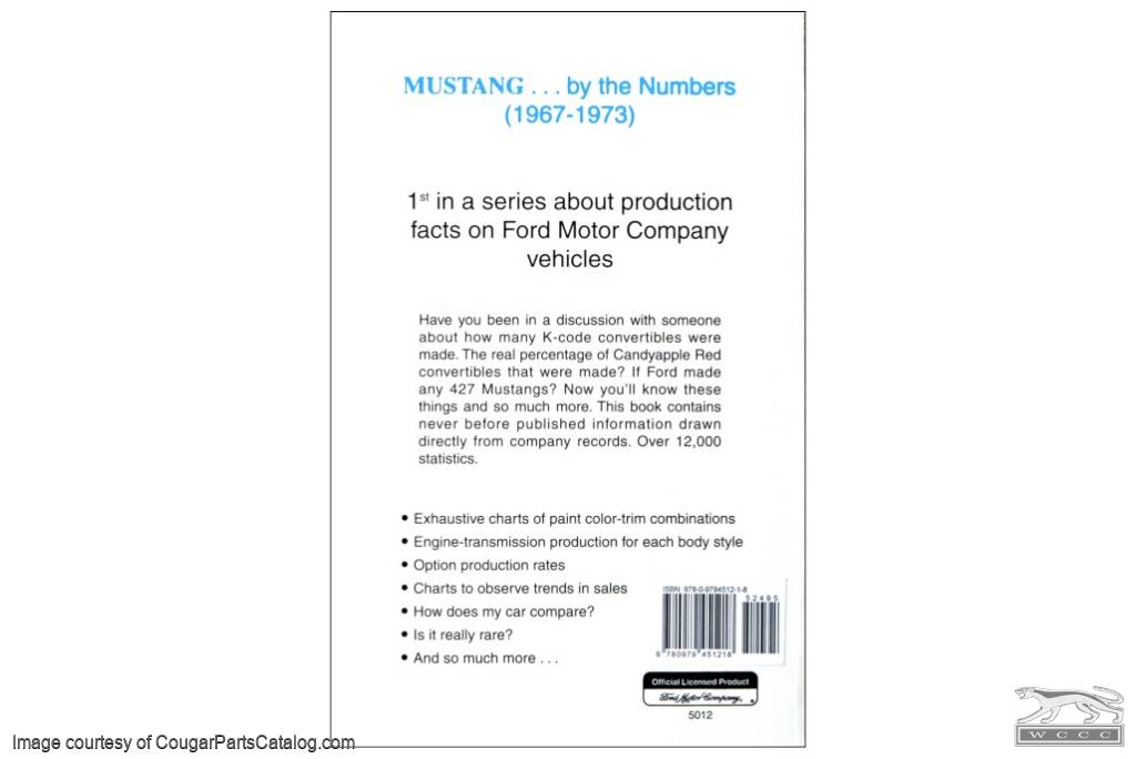 Mustang ... by the Numbers by Kevin Marti - New ~ 1967 - 1973 Ford Mustang - 15537
