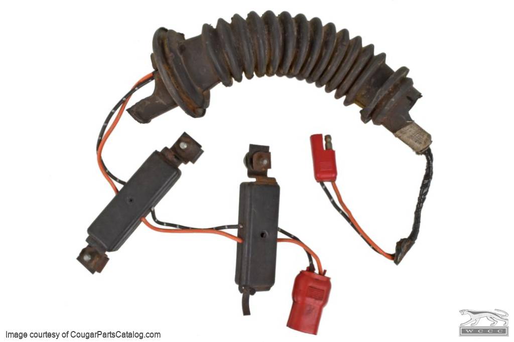 Door Wiring Harness - w/ Stereo Speaker Lead - Driver Side - Grade B - Used ~ 1971 - 1972 Mercury Cougar 1971,1971 cougar,1972,1972 cougar,cougar,courtesy,d1w,d2w,door,driver,grade,harness,lead,light,mercury,mercury cougar,side,speaker,speakersgrade,stereo,used,wiring,harness,driver,drivers,driver