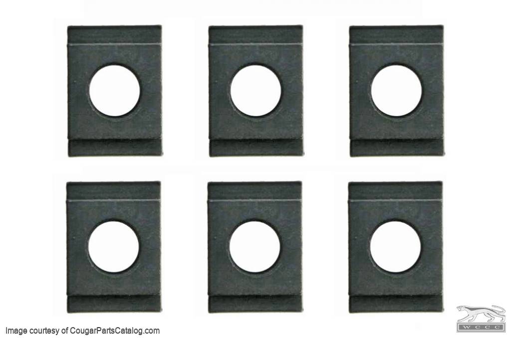 Apron Nuts - Hood Hinge - Pack of 6 - Repro ~ 1967  - 1970 Mercury Cougar / 1967 - 1970 Ford Mustang  - 31501