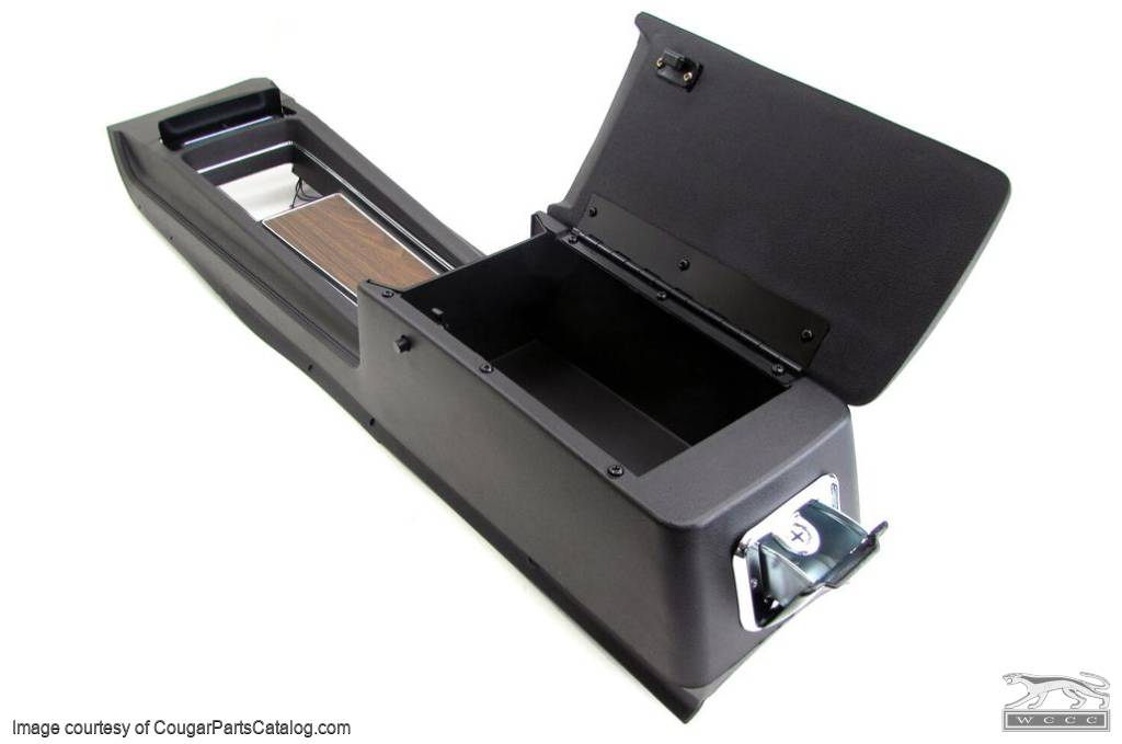 Center Console - w/ Woodgrain Insert - Flat Lid - Automatic Transmission - Repro ~ 1970 Mercury Cougar / 1970 Ford Mustang - 31848