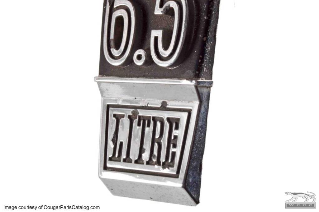 Emblem - 6.5 Litre - EACH - GRADE B - Used ~ 1967 Mercury Cougar - 32243