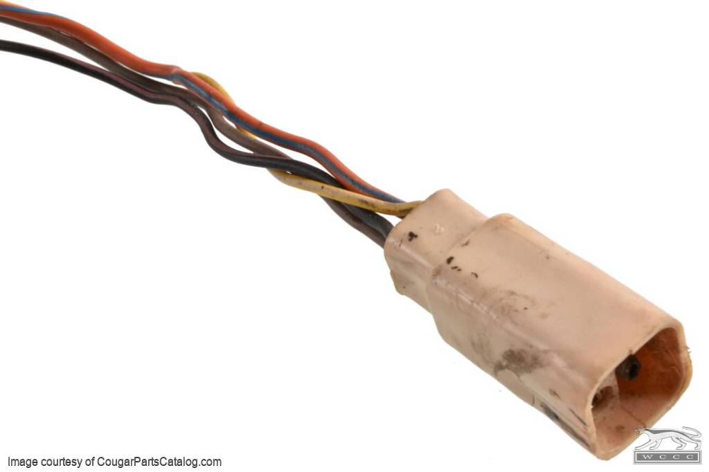 Wiring Pigtail - Under Dash Harness at Kick Panel - White Plug - Used ~ 1971 - 1972 Mercury Cougar  - 32430