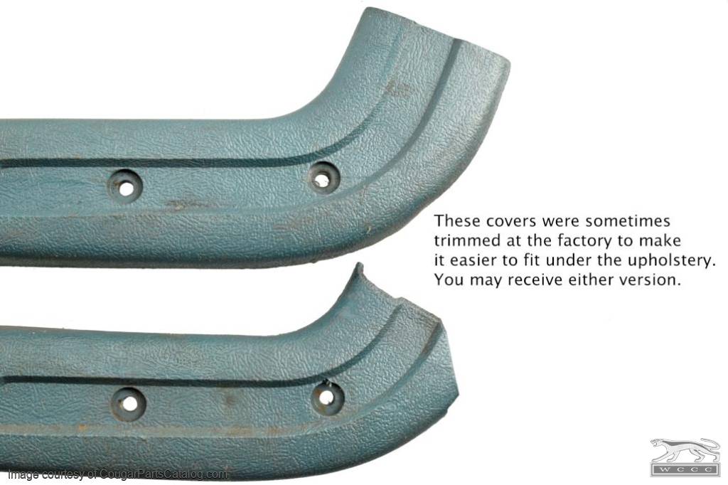 Seat Hinge Cover - Driver Side Outer  - AQUA - Used ~ 1967 Mercury Cougar - 32495