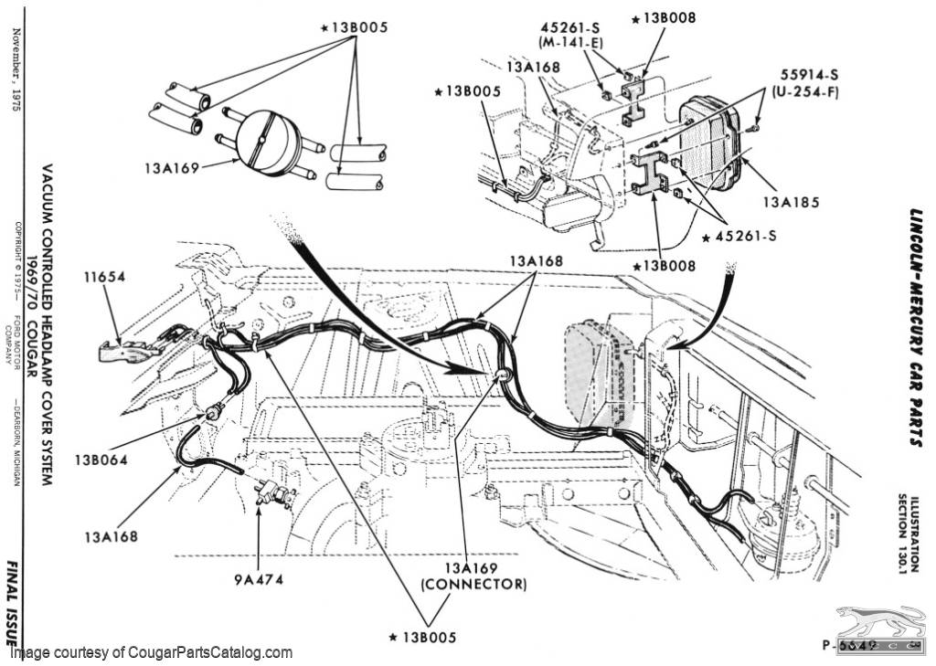 Hose Kit - Headlight Vacuum System - Used ~ 1969 Mercury Cougar - 19490