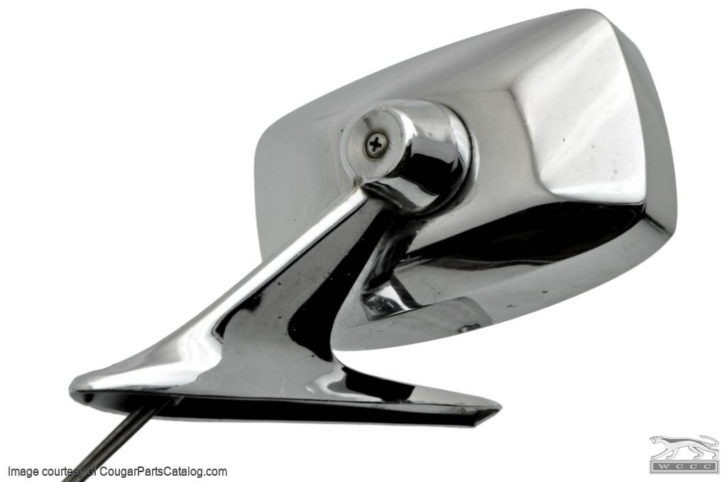 Side View Mirror - Driver Side - Chrome - Remote - Standard - Grade A - Used ~ 1970 Mercury Cougar - 26942