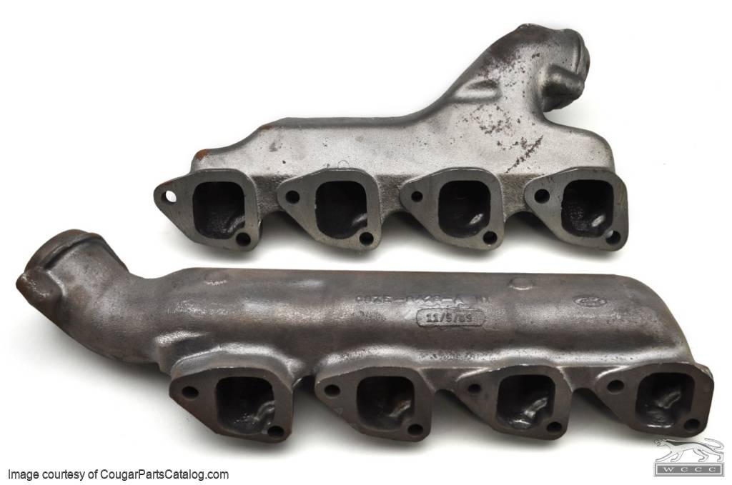Exhaust Manifolds - BOSS 302 - PAIR - Repro ~ 1969 - 1970 Mercury Cougar / 1969 - 1970 Ford Mustang - 23766
