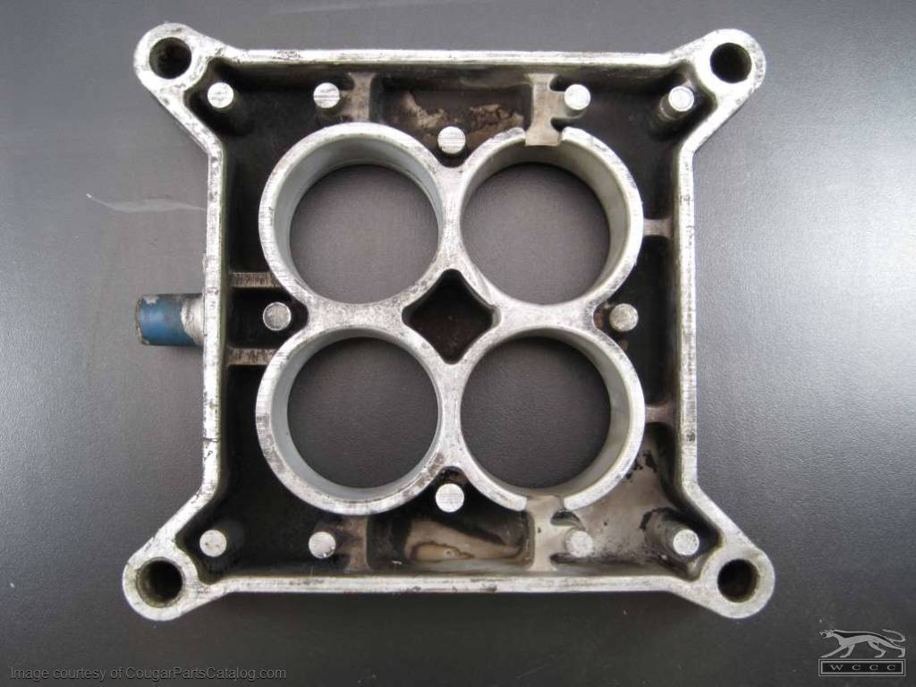 Carburetor Spacer Plate - 4V - 289 / 302 / 351W - Used ~ 1967 - 1969 Mercury Cougar / 1967 - 1969 Ford Mustang - 23830
